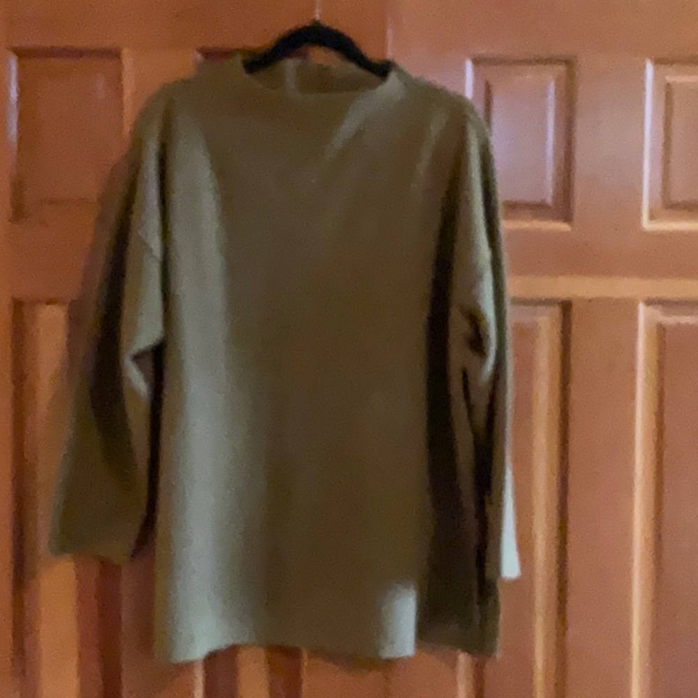 Eileen Fisher funnel neck sweater.